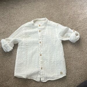 Linen blend button up shirt